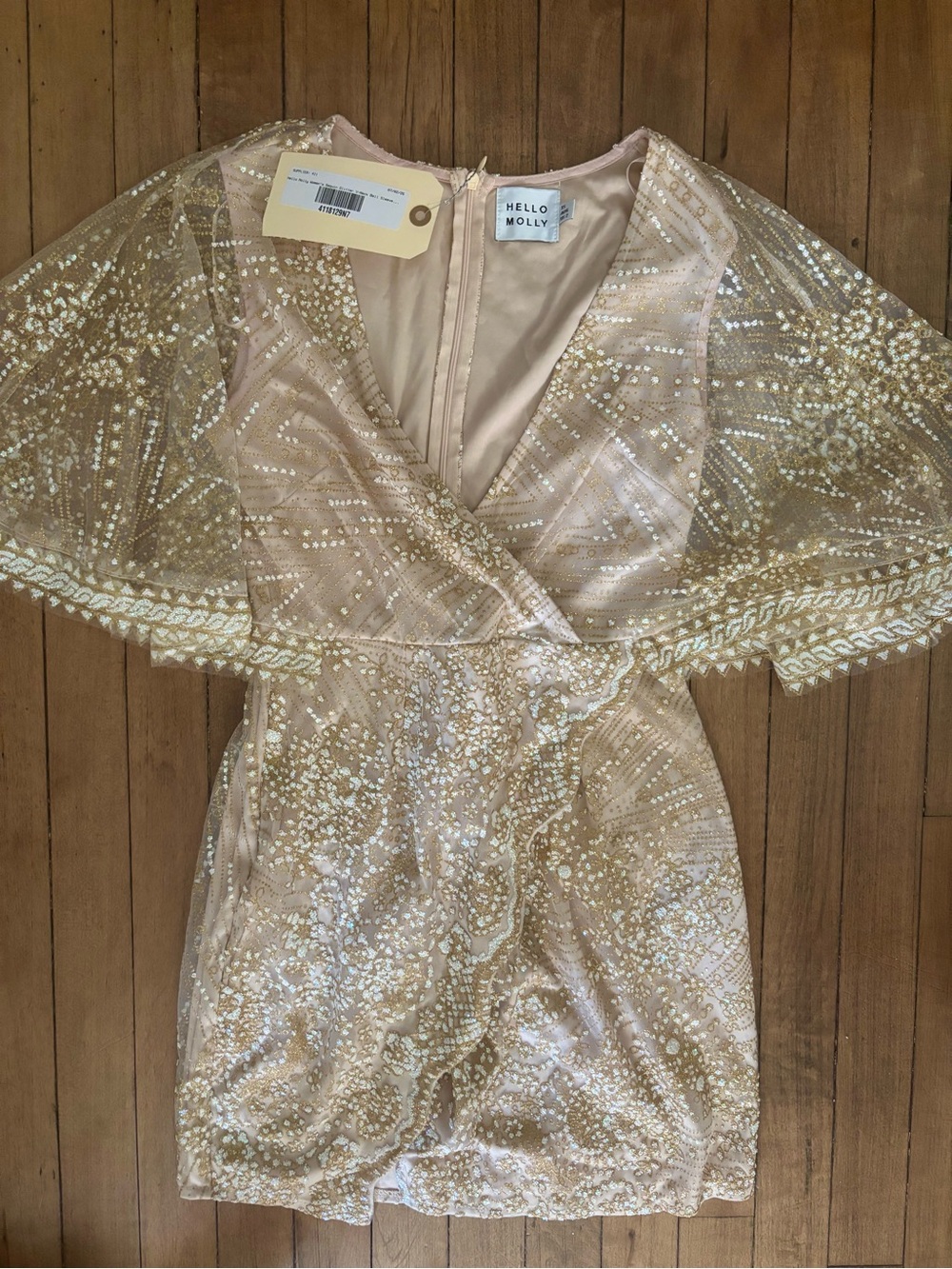 Hello Molly Champagne Gold Sequin Mini Dress
